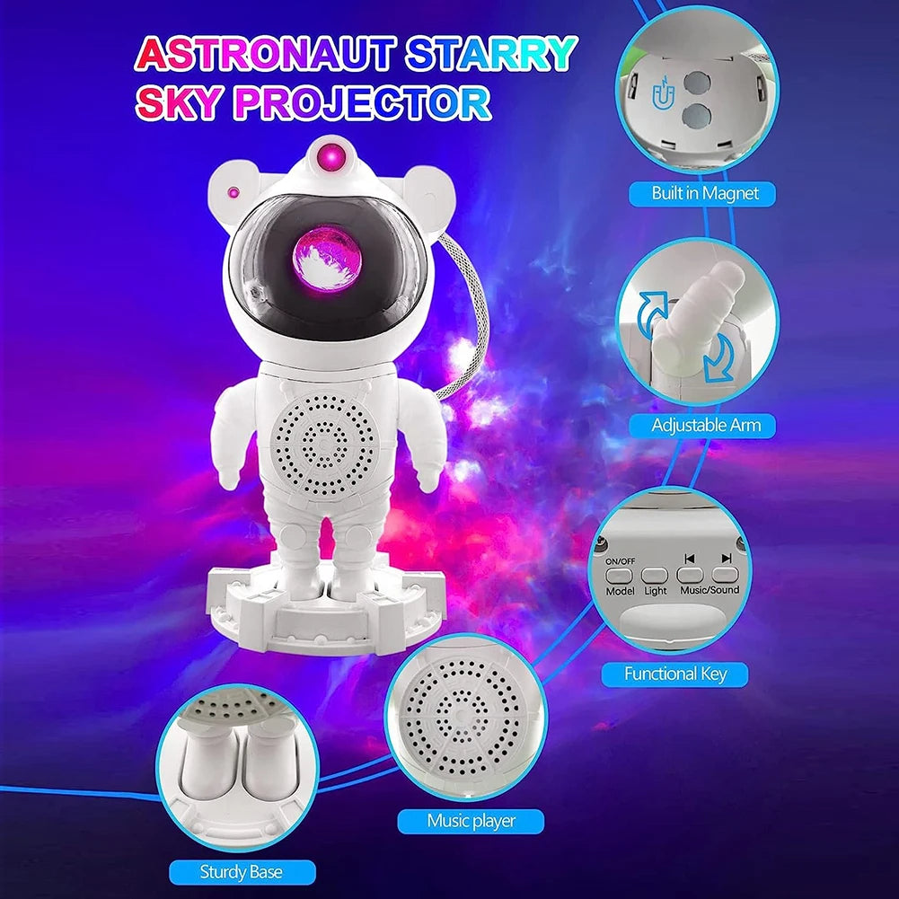 Proyector del luz, proyector austronauta, proyector astronauta con bocina, proyector de estrellas, proyector de galaxia, proyector de galaxia con bocina