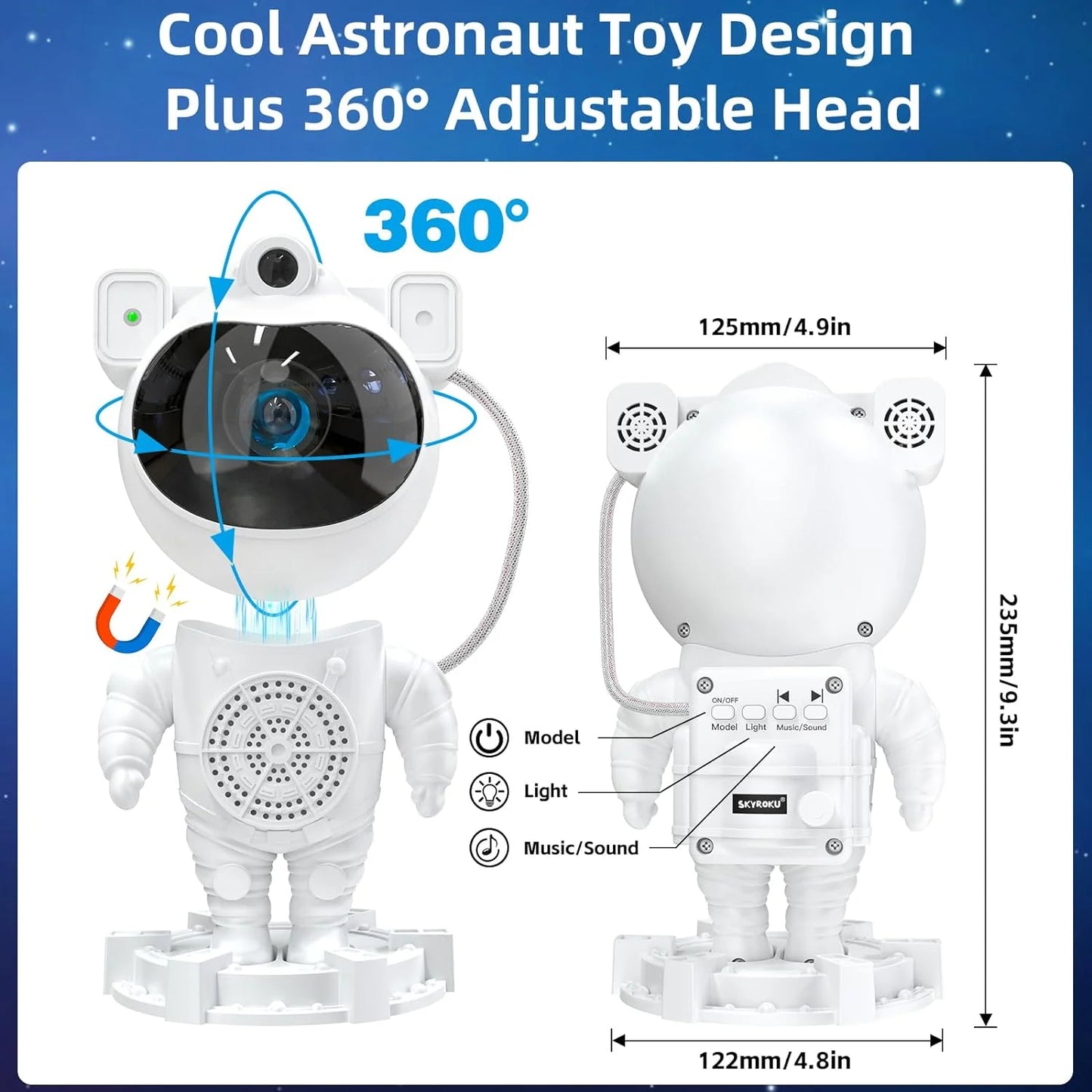 Proyector del luz, proyector austronauta, proyector astronauta con bocina, proyector de estrellas, proyector de galaxia, proyector de galaxia con bocina